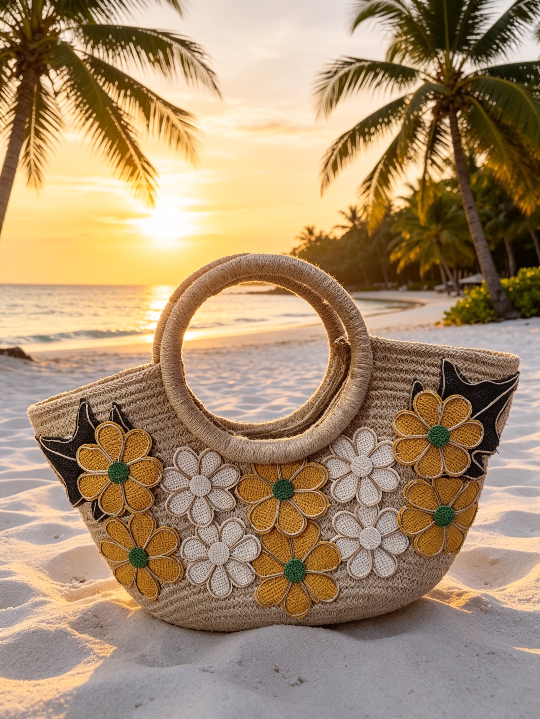 Handmade Floral Crochet Tote Bag for Women