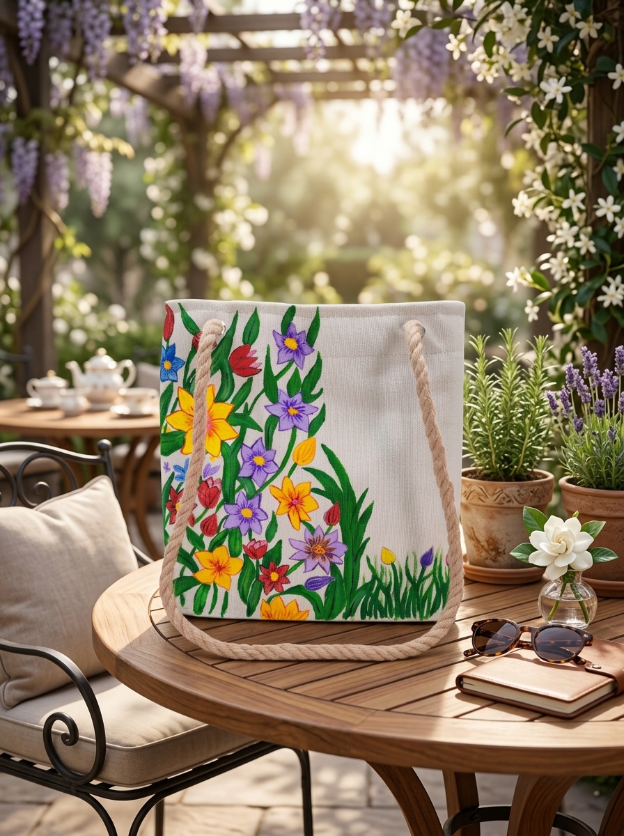 Wildflower Cascade Canvas Tote Bag